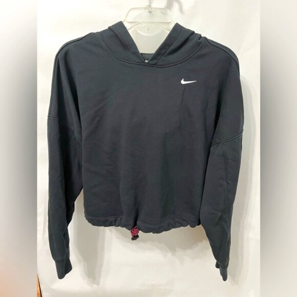 Nike Icon Clash Crop Black Fleece Hood Sweatshirt Size Small - Picture 1 of 4